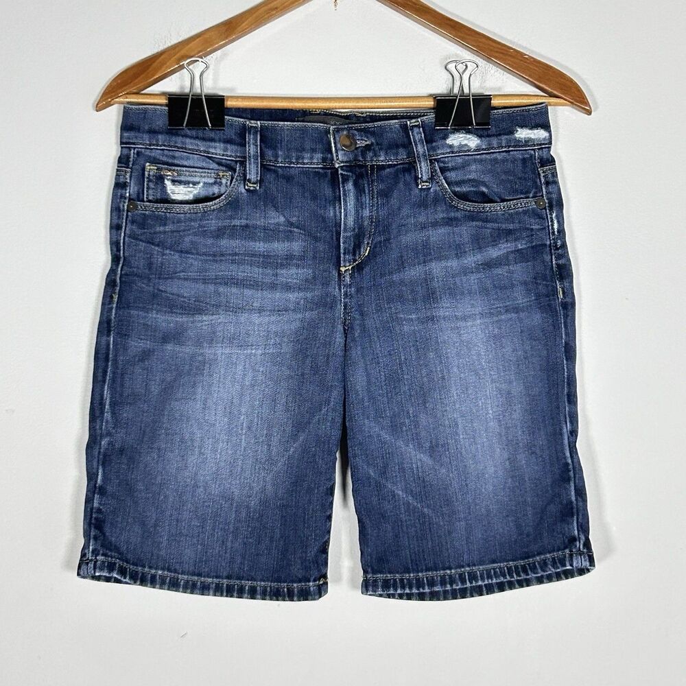 Joe's Jeans Maggie Denim Bermuda Shorts Size‎ 26 Blue Distressed Stretch